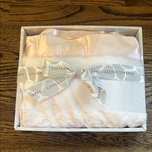 Little Giraffe Pink Satin Blanket